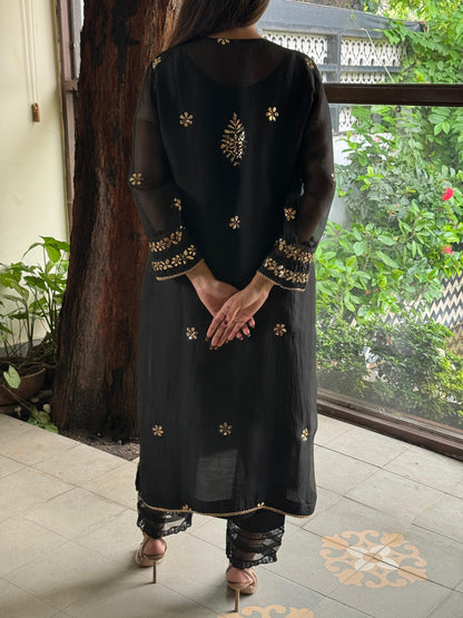 Noor Organza Mukaish Applique Kurta Set