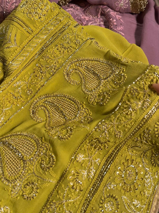 Neon Superfine Pure Georgette Chikankari Kurta Set