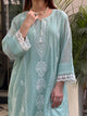 Sea green Jacquard Loose Cut Chikankari Co-Ord Set