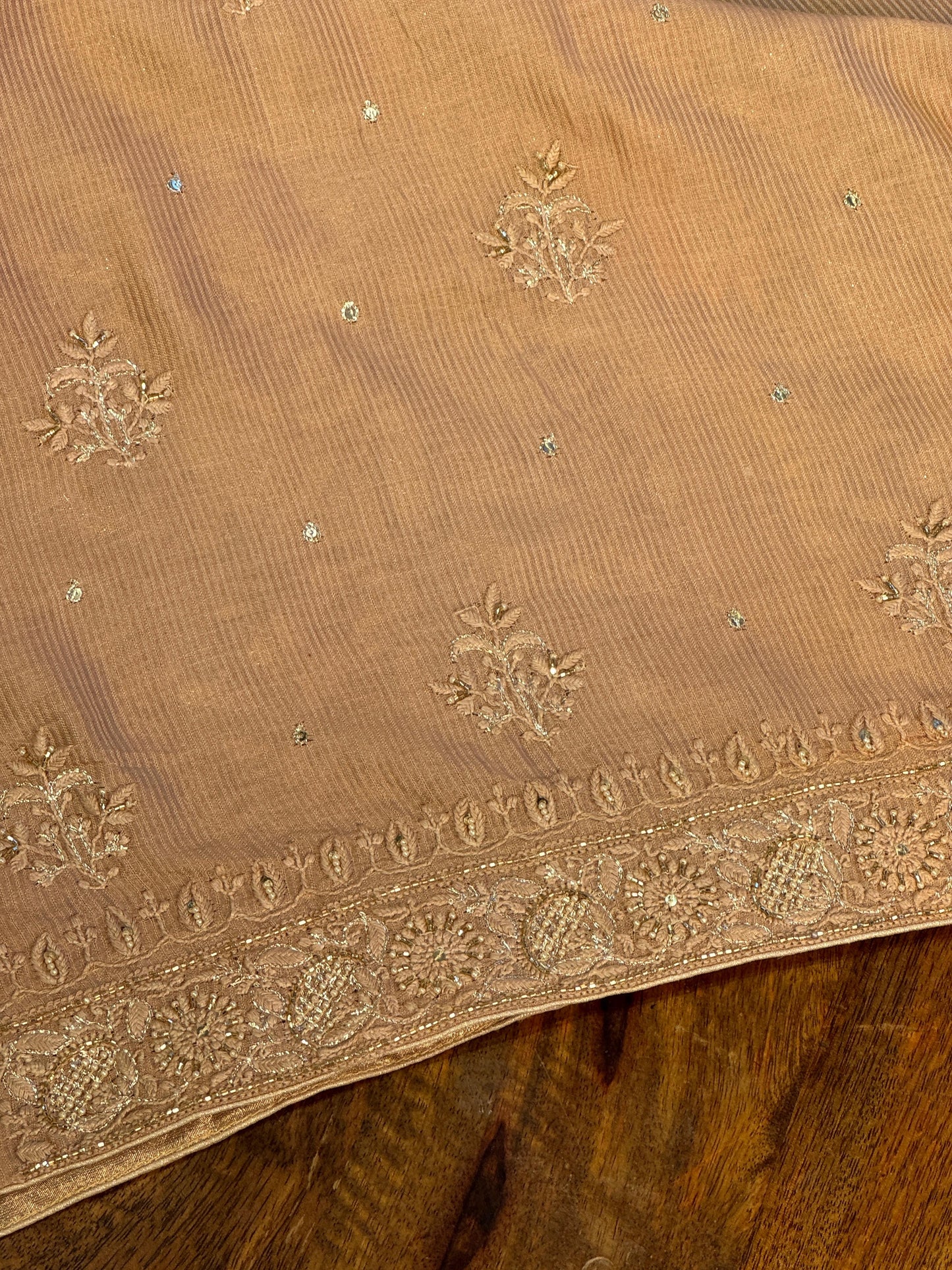 Beige Shade Rasm Maheshwari Highlights Fabric