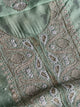 Mint Green Shade Banarasi Zari Chanderi Unstitched Chikankari Fabric