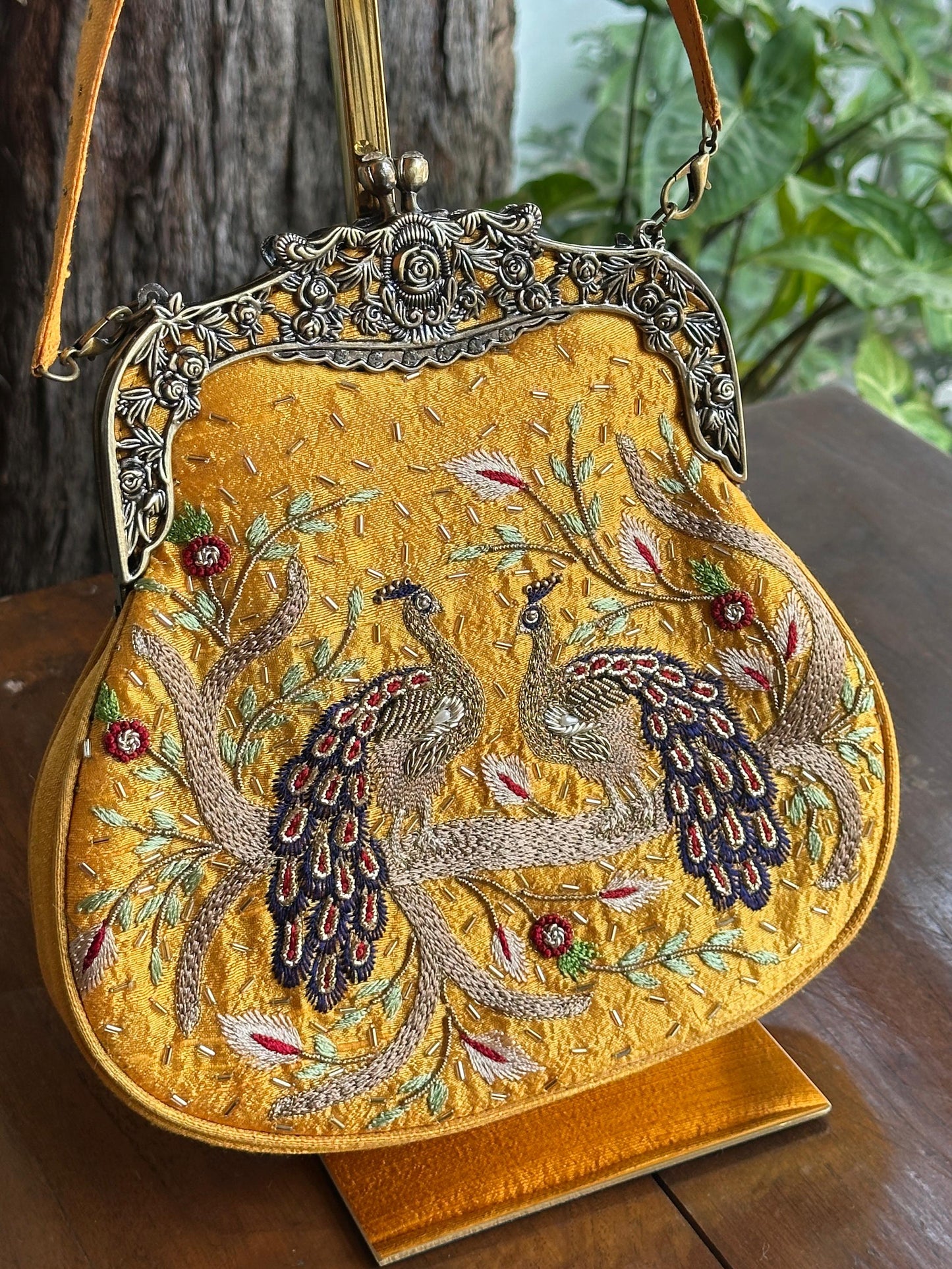 Mango Yellow | Vintage Ari Mukaish Sling Bags