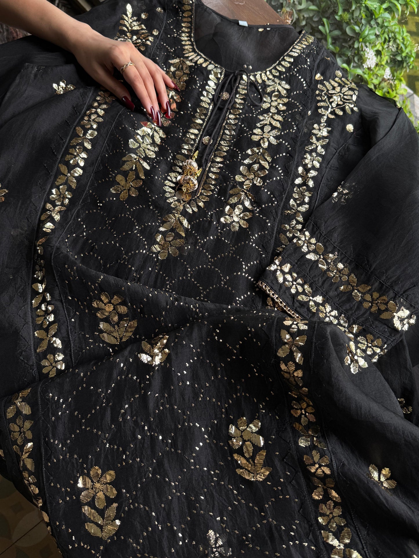 Noor Organza Mukaish Applique Kurta Set