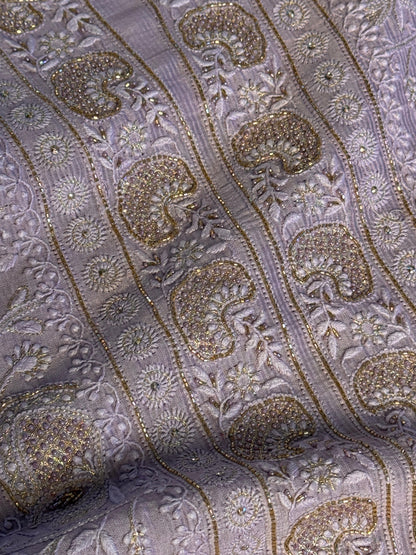 Lavender Shade Rasm Maheshwari Highlights Fabric
