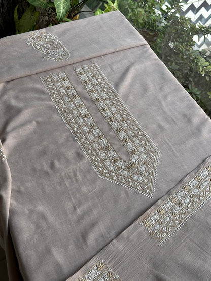 Cloudy Grey Malkha Handspun Khadi Kurtas Unisex Fabric