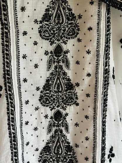 Kota Monochrome Sequins Work Chikankari Kurta Dupatta Set