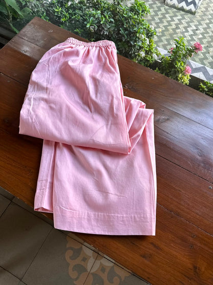 Peach Mal Heavy Chikankari Yoke Kurta Set with Kamdani Mukaish