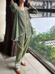 Green Malkha Cotton Chikankari Co-ord Set