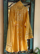 Mustard Yellow Shade Kota Applique Chikankari Kurta Dupatta Set