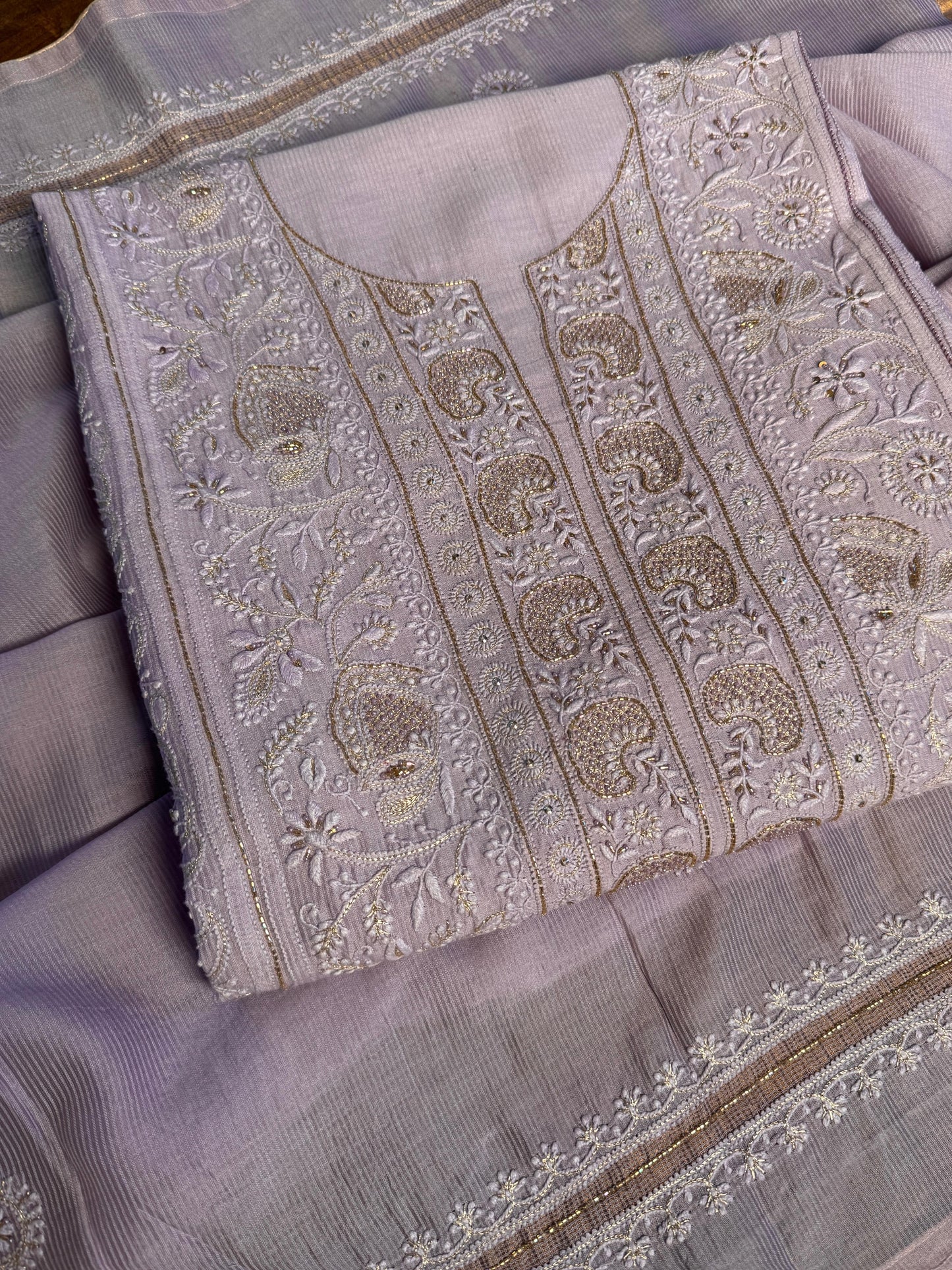 Lavender Shade Rasm Maheshwari Highlights Fabric