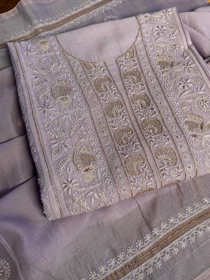 Lavender Shade Rasm Maheshwari Highlights Fabric