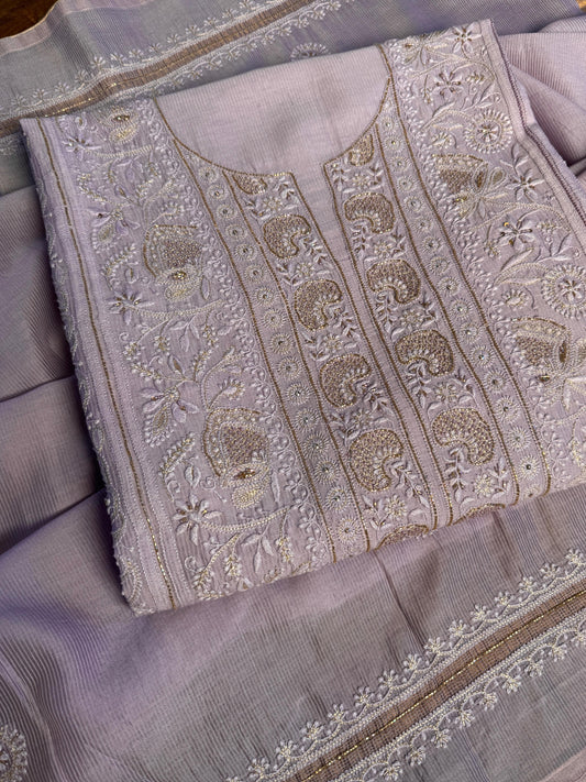 Lavender Shade Rasm Maheshwari Highlights Fabric
