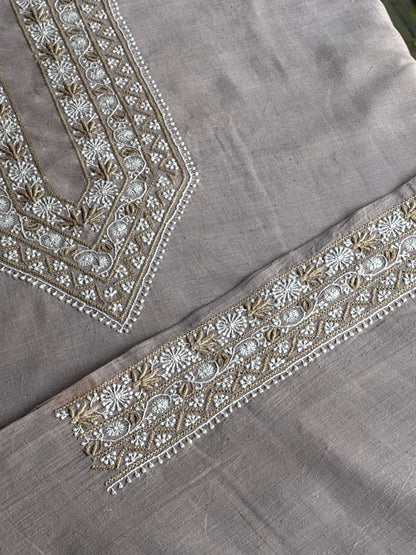 Cloudy Grey Malkha Handspun Khadi Kurtas Unisex Fabric