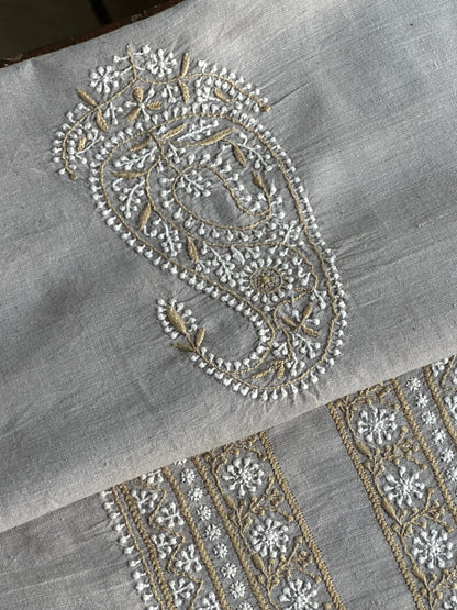 Grey Malkha Handspun Khadi Kurtas Unisex Fabric