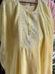 Soft Yellow Malmal Sequinned Chikankari Kaftan