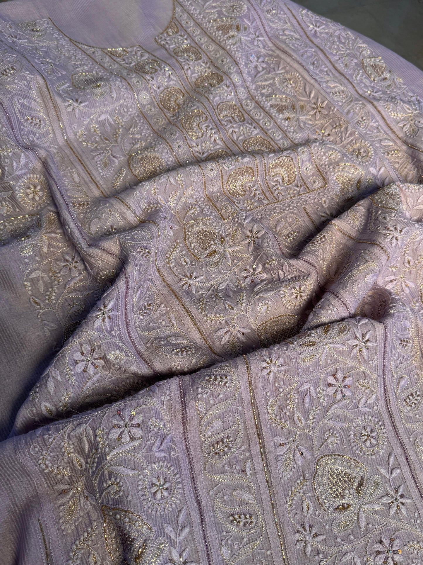 Lavender Shade Rasm Maheshwari Highlights Fabric