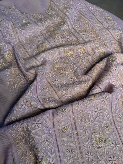 Lavender Shade Rasm Maheshwari Highlights Fabric