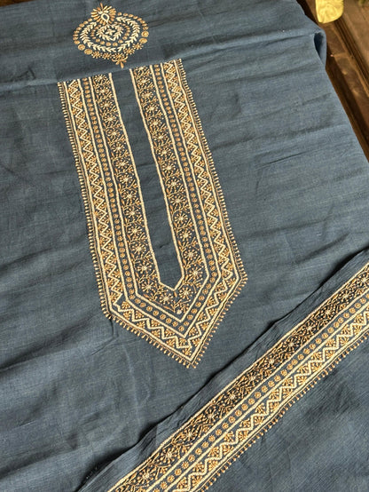 Ink Blue Malkha Handspun Khadi Kurtas Unisex Fabrics