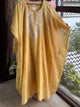 Yellow Malmal Sequinned Chikankari Kaftan