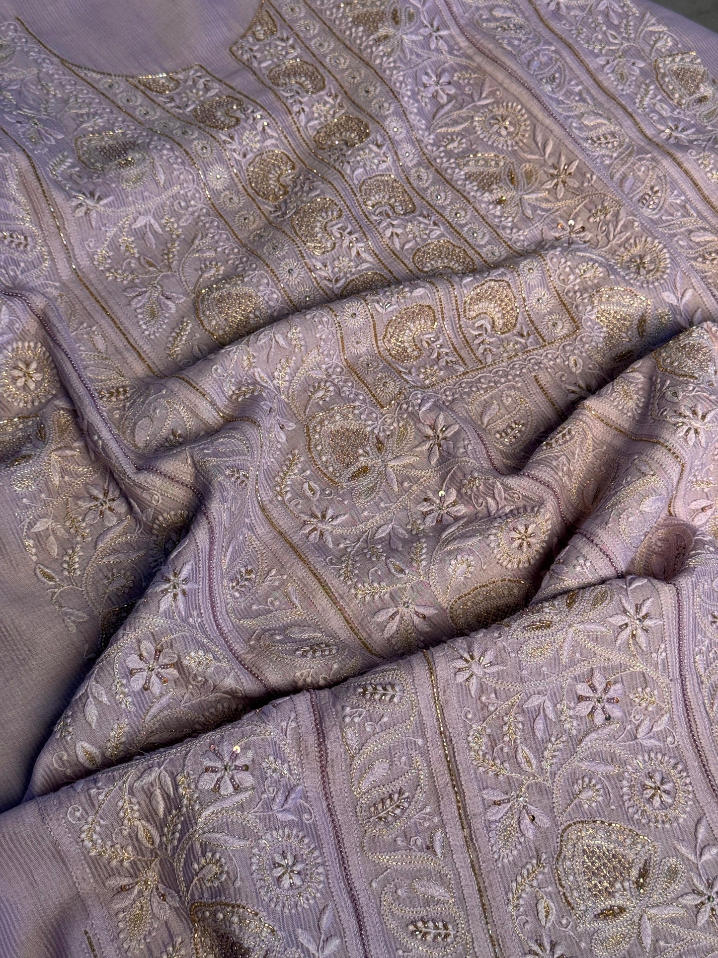 Lavender Shade Rasm Maheshwari Highlights Fabric