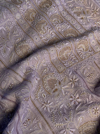Lavender Shade Rasm Maheshwari Highlights Fabric
