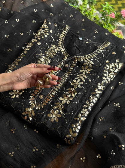 Noor Organza Mukaish Applique Kurta Set