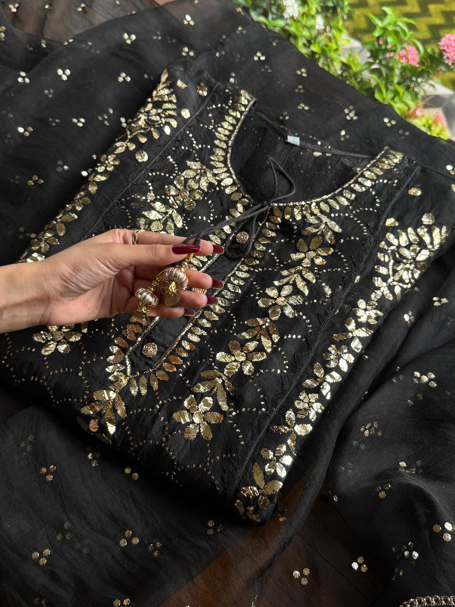 Noor Organza Mukaish Applique Kurta Set