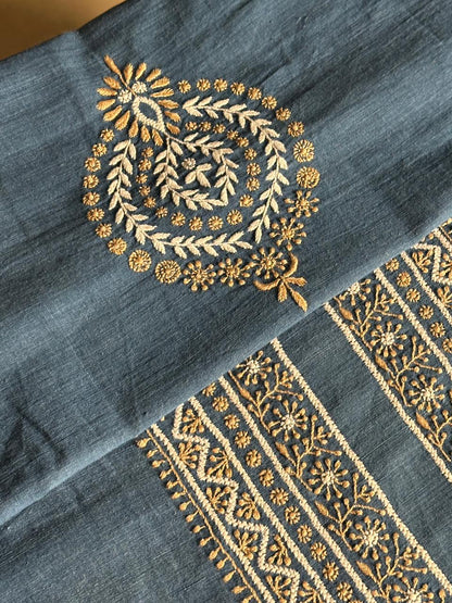 Ink Blue Malkha Handspun Khadi Kurtas Unisex Fabrics