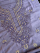 Purple Shade Jamdani X Chikankari Unstitched Fabric