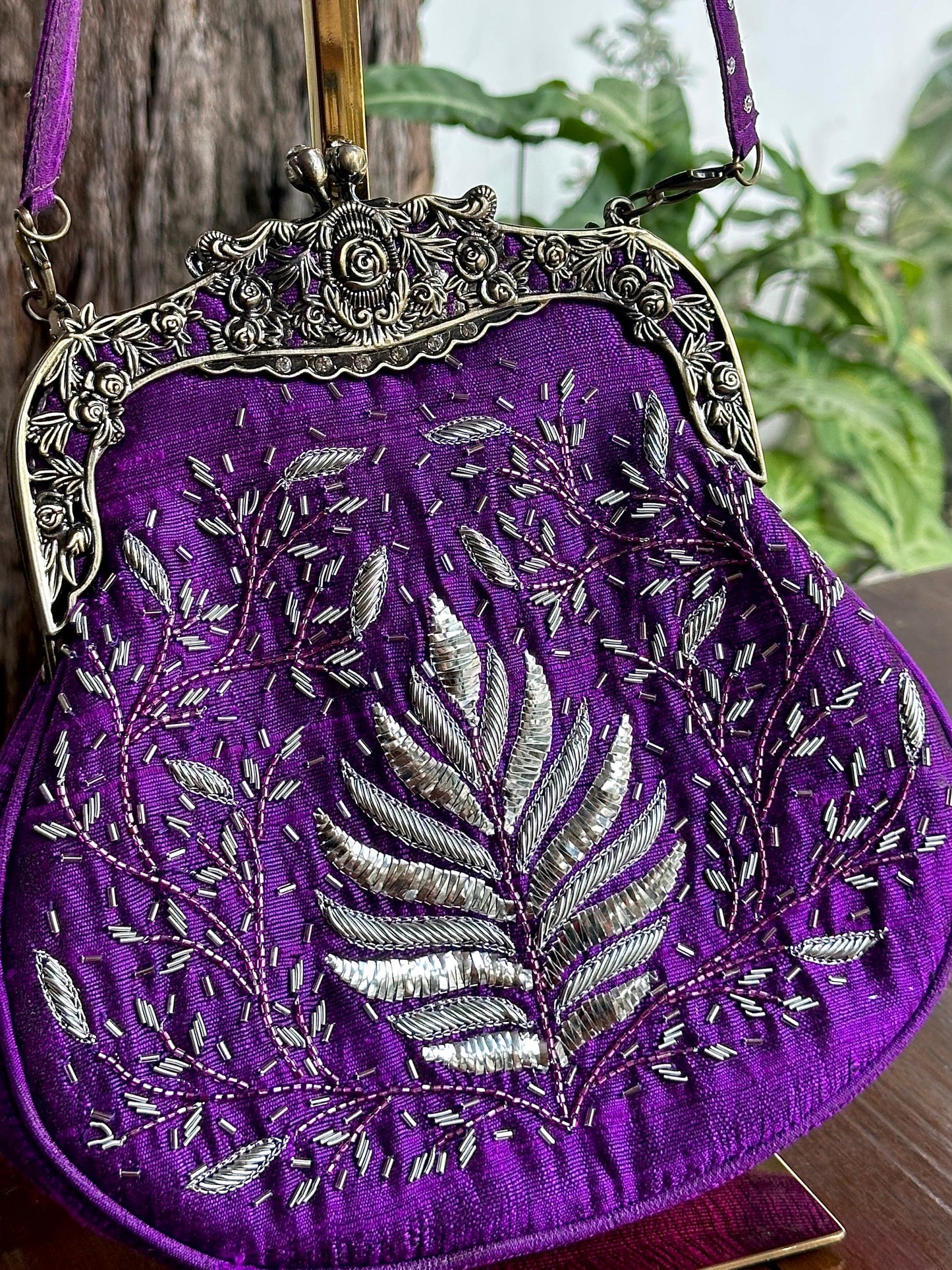 Purple Shade | Vintage Ari Mukaish Sling Bags