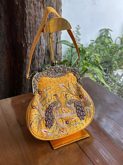Mango Yellow | Vintage Ari Mukaish Sling Bags
