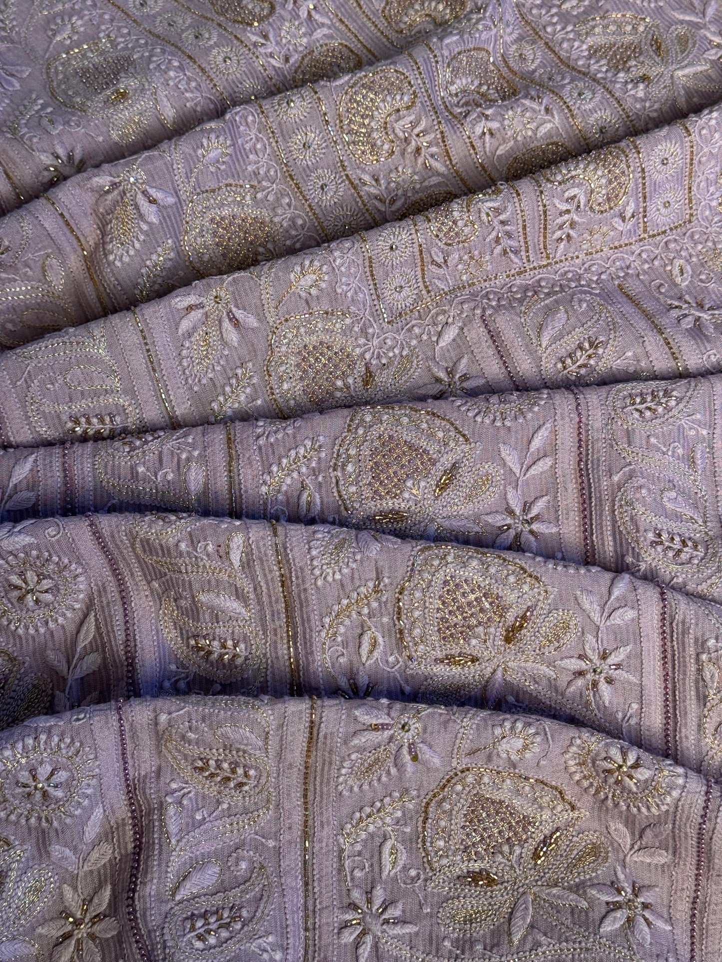 Lavender Shade Rasm Maheshwari Highlights Fabric