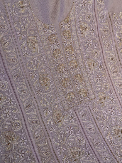 Lavender Shade Rasm Maheshwari Highlights Fabric