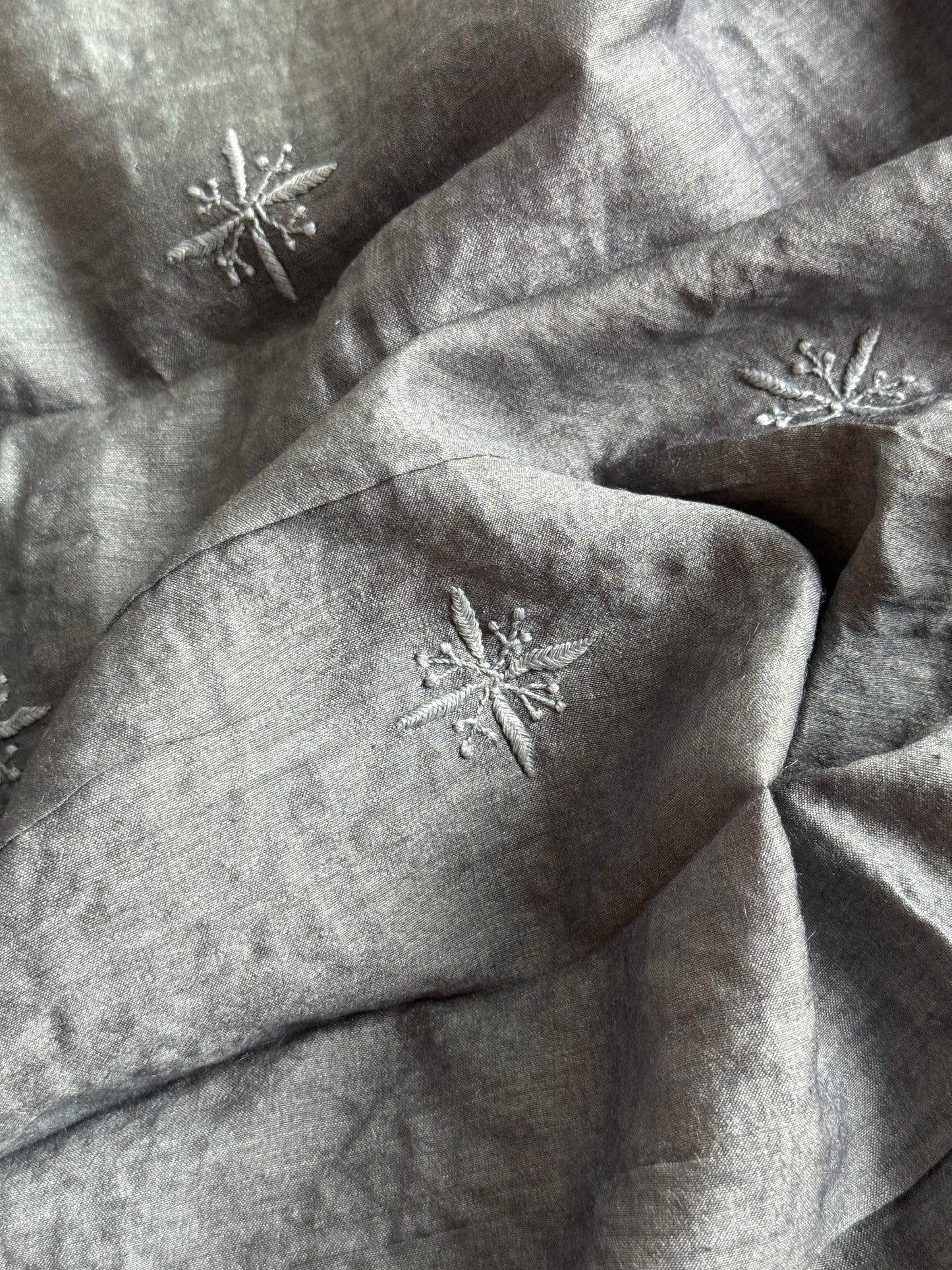 Grey Moonga Silk Chikankari Men’s Kurta Fabrics