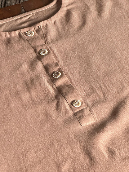 Mocha Brown Shade Kashmiri Pashmina Phiran with Handcrafted Ari & Chikankari Embroidery