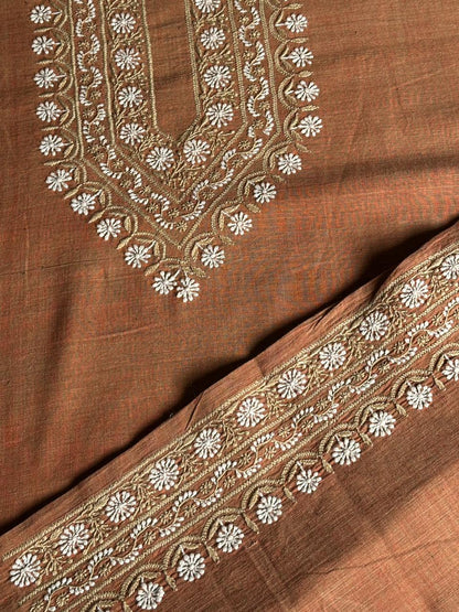 Rust Malkha Handspun Khadi Kurtas Unisex Fabric