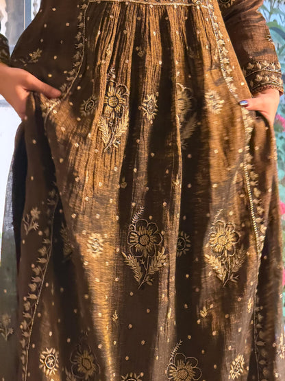 Tissue Silk Bhopali Kurta Dupatta Set