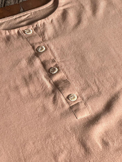 Mocha Brown Shade Kashmiri Pashmina Phiran with Handcrafted Ari & Chikankari Embroidery