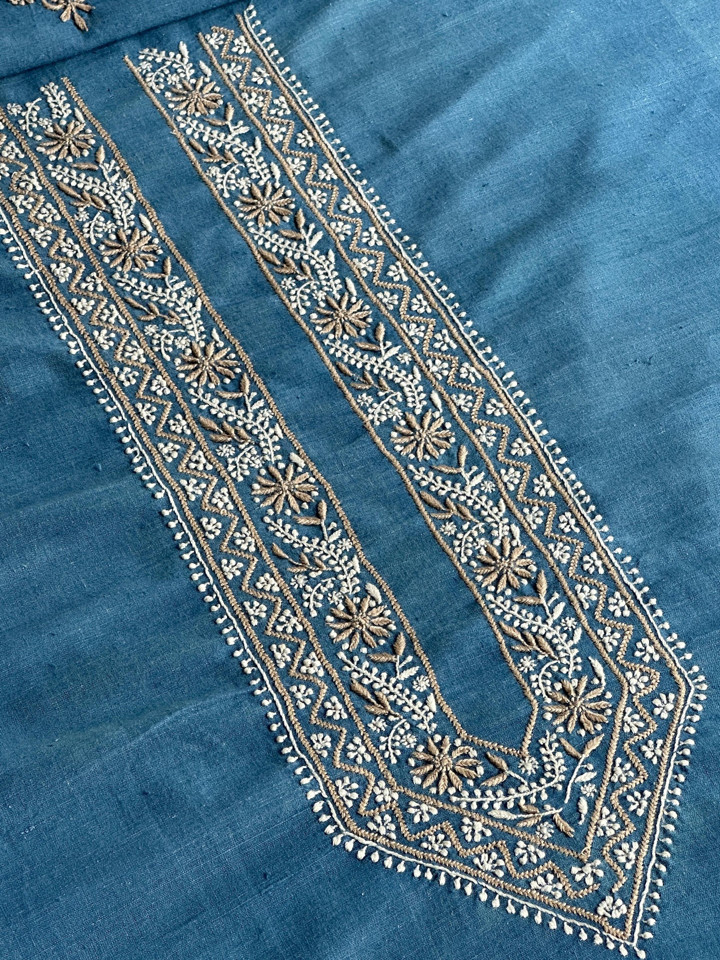 Denim Blue Malkha Handspun Khadi Kurtas Unisex Fabric