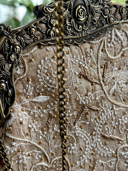 Beige Shade | Vintage Ari Mukaish Sling Bags