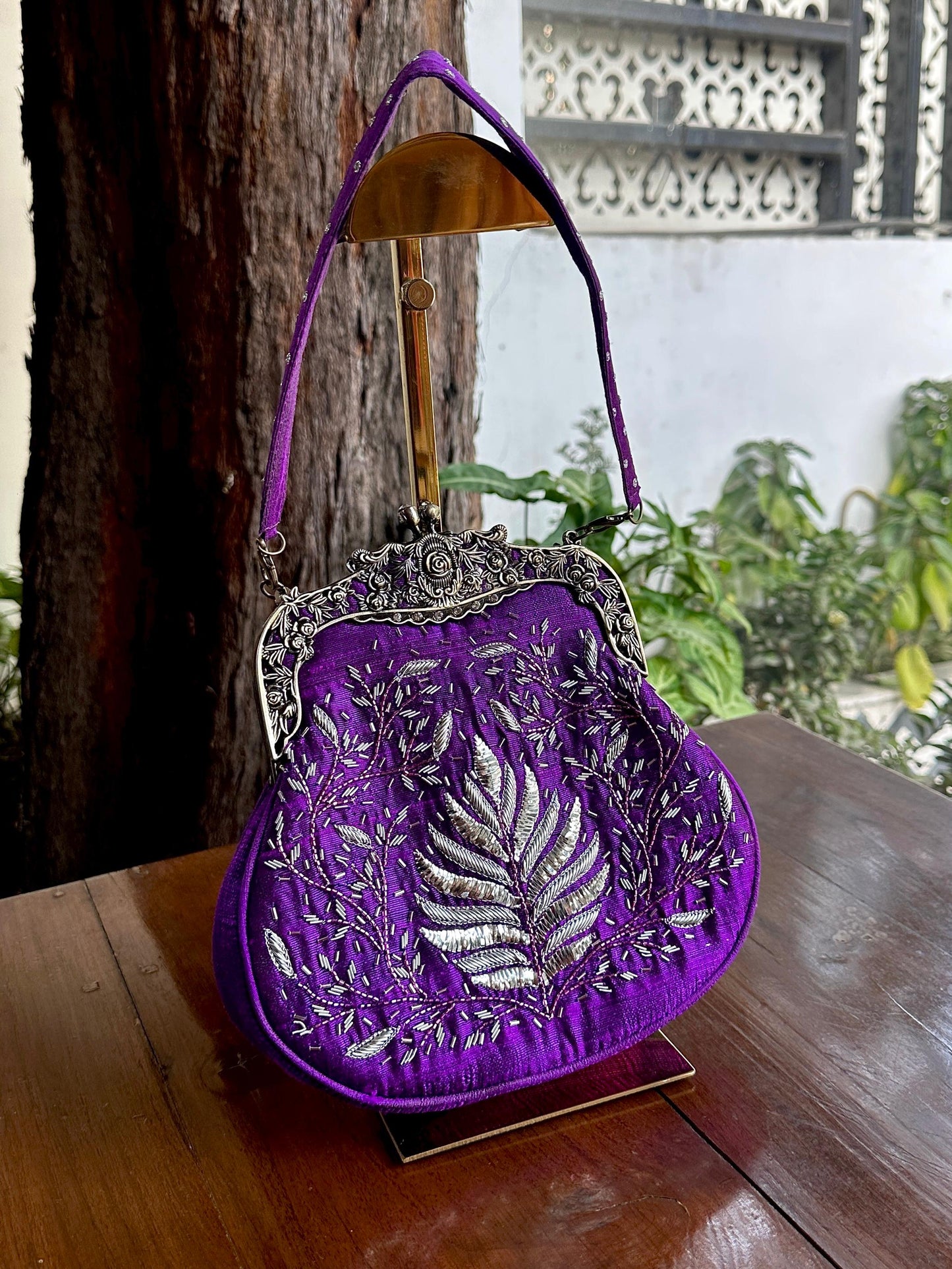 Purple Shade | Vintage Ari Mukaish Sling Bags