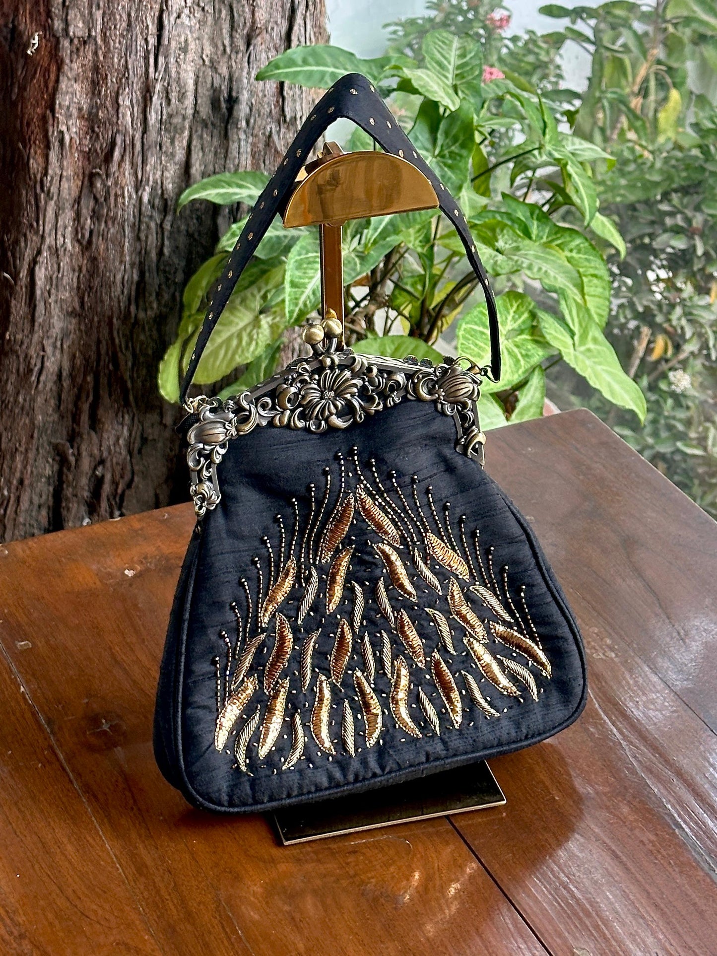 Black Shade | Vintage Ari Mukaish Sling Bags