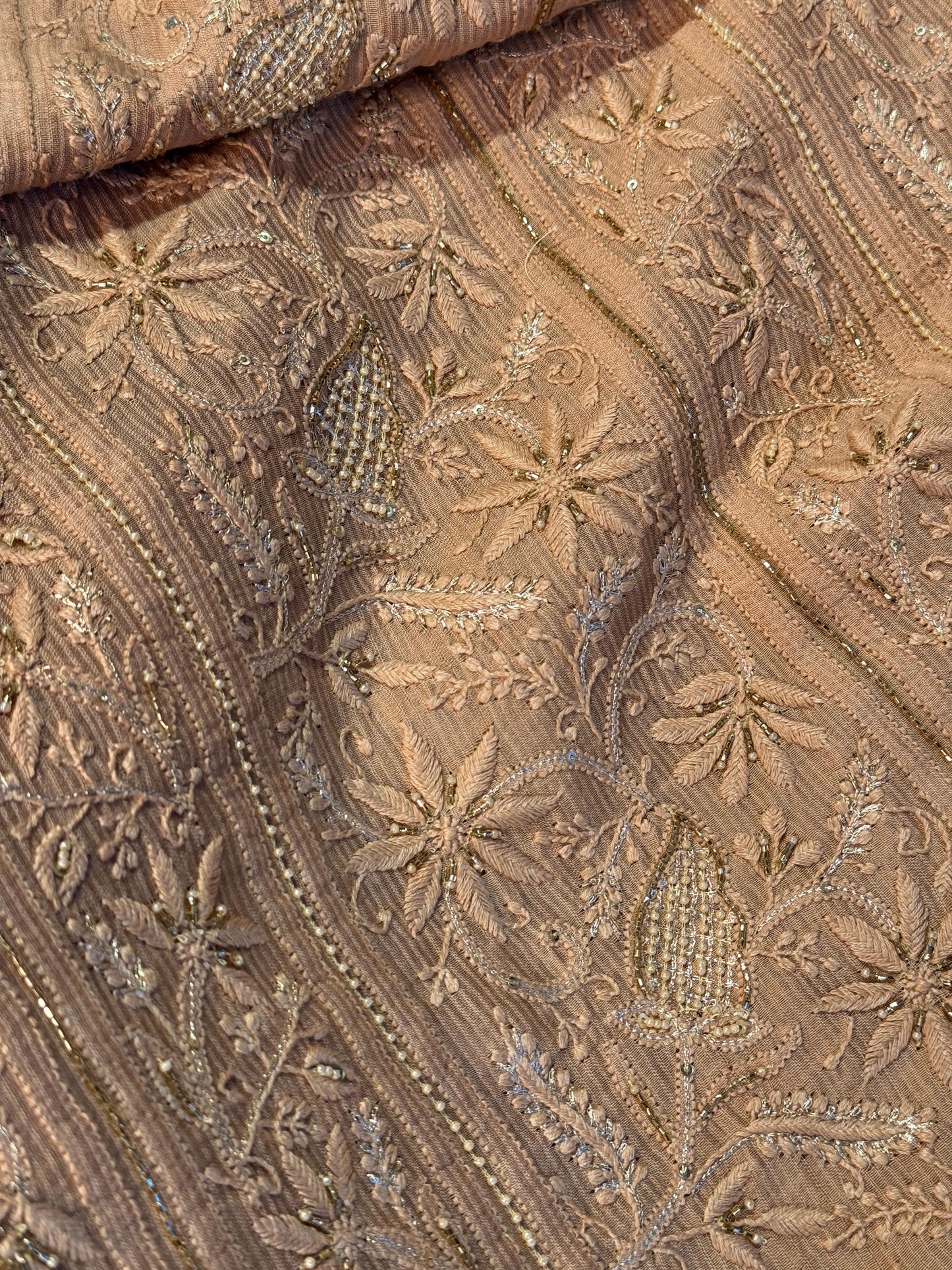 Beige Shade Rasm Maheshwari Highlights Fabric