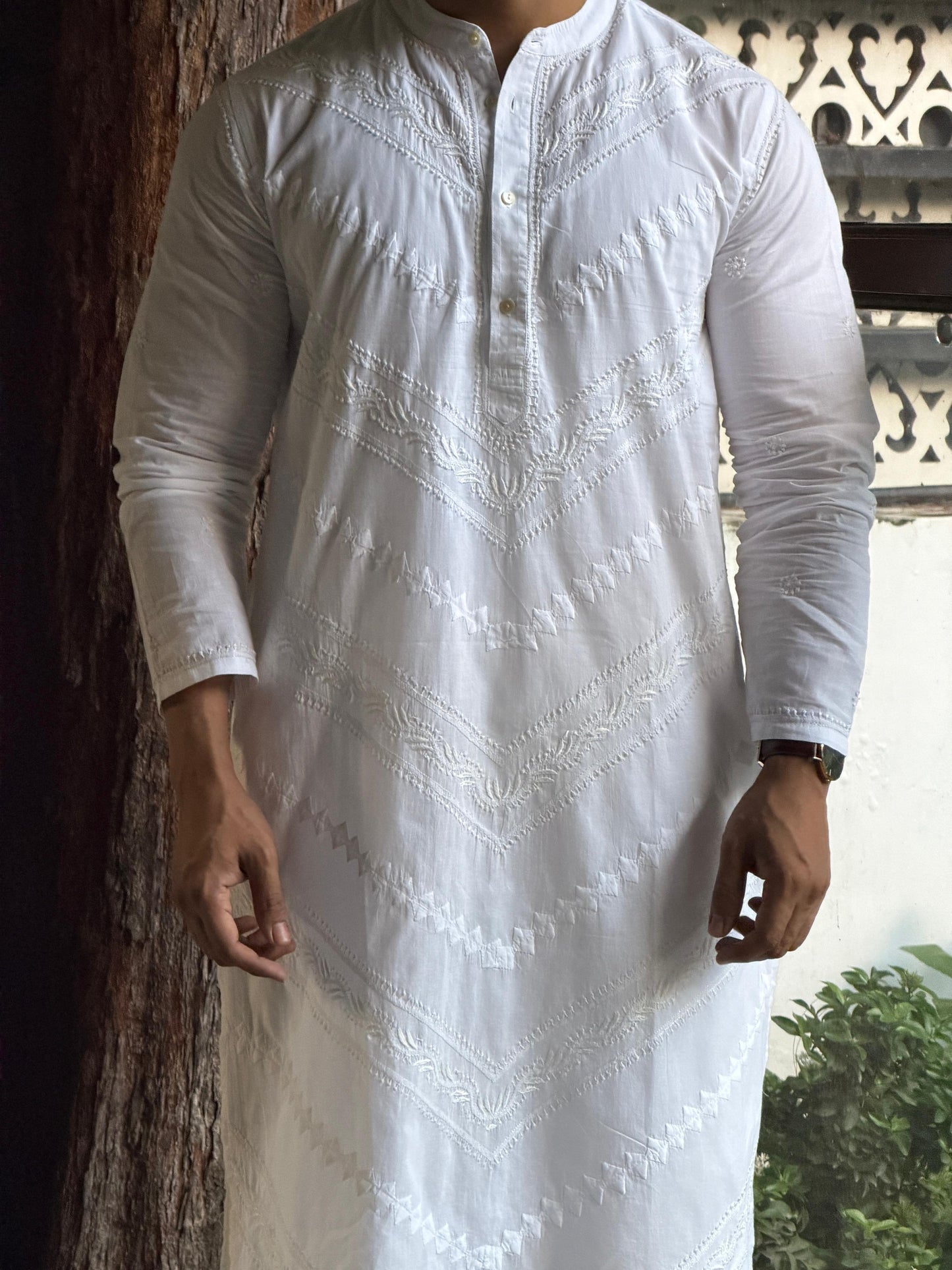 Daraz Chikankari Muslin Cotton Men's Kurta