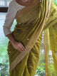 Green Shade Tussar Silk Gheecha Palla Kota Mukaish Resham Saree