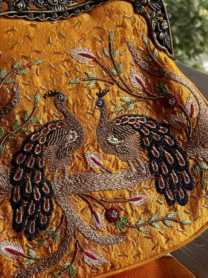 Mango Yellow | Vintage Ari Mukaish Sling Bags