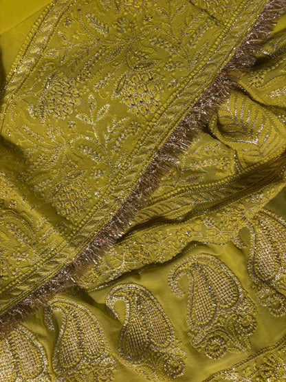 Neon Superfine Pure Georgette Chikankari Kurta Set