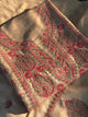Natural Beige Shade Tussar Silk With Dual Thread Chikankari Fabric