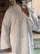 White Cotton Chikankari Men's Kurta
