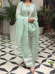 Satin Linen Farshi Sets With Chikankari & Kamdani